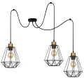Primo p lampa wisząca czarny+złoty 3x60w e27 klosz czarny 33-00293 Candellux