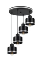 Wama lampa wisząca czarny 4x40w e27 klosz czarny+srebrny 34-00491 Candellux