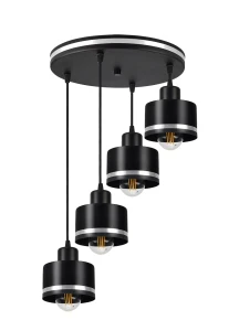 Wama lampa wisząca czarny 4x40w e27 klosz czarny+srebrny 34-00491 Candellux