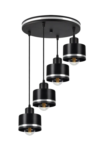 Wama lampa wisząca czarny 4x40w e27 klosz czarny+srebrny 34-00491 Candellux