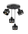 Wama lampa wisząca czarny talerz 4x40w e27 klosz czarny+srebrny 34-00507 Candellux