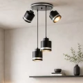 Wama lampa wisząca czarny talerz 4x40w e27 klosz czarny+srebrny 34-00507 Candellux
