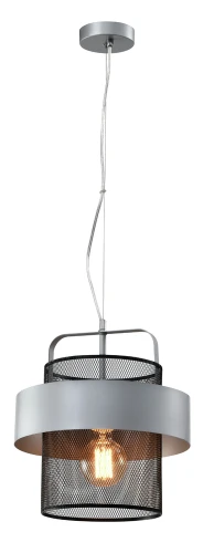 Fiba lampa wisząca czarny 1x40w e27 klosz srebrno czarny 31-78506 Candellux