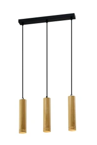 Tubo lampa wisząca czarny 3x25w gu10 klosz 25cm drewniany 33-79138 Candellux