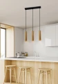 Tubo lampa wisząca czarny 3x25w gu10 klosz 25cm drewniany 33-79138 Candellux