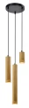 Tubo lampa wisząca czarny talerz 3x25w gu10 klosz mix drewniany 33-79121 Candellux
