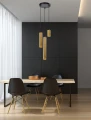 Tubo lampa wisząca czarny talerz 3x25w gu10 klosz mix drewniany 33-79121 Candellux