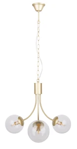 Dani lampa wisząca mosiądz 3x40w e14 klosz bezbarwny 33-79015 Candellux