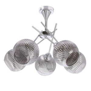 Lampa wisząca CESAR srebrna 5x40W E27 nowoczesna elegancja do salonu jadalni sypialni  35-48370 Candellux