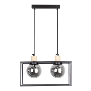 Retro 2 lampa wisząca czarny 2x40w e27 klosz dymiony 32-00750 Candellux