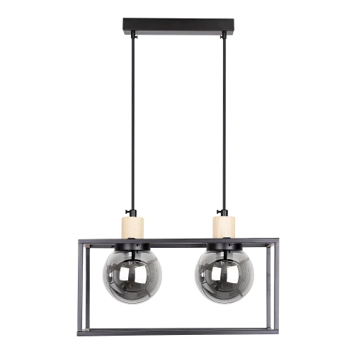 Retro 2 lampa wisząca czarny 2x40w e27 klosz dymiony 32-00750 Candellux