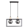 Retro 2 lampa wisząca czarny 2x40w e27 klosz dymiony 32-00750 Candellux