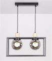 Retro 2 lampa wisząca czarny 2x40w e27 klosz dymiony 32-00750 Candellux