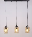 Felis lampa wisząca czarny 3x60w e27 klosz bursztynowy 33-00187 Candellux