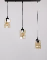Felis lampa wisząca czarny 3x60w e27 klosz bursztynowy 33-00187 Candellux