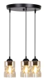 Felis lampa wisząca talerz czarny 3x60w e27 klosz bursztynowy 33-00217 Candellux