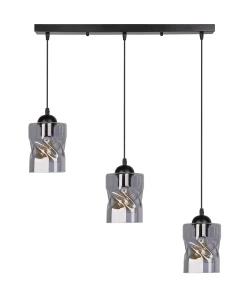 Felis lampa wisząca czarny 3x60w e27 klosz dymiony 33-00149 Candellux