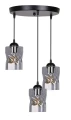 Felis lampa wisząca talerz czarny 3x60w e27 klosz dymiony 33-00200 Candellux