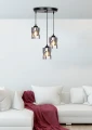 Felis lampa wisząca talerz czarny 3x60w e27 klosz dymiony 33-00200 Candellux