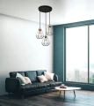 PRIMO LAMPA WISZĄCA TALERZ CZARNY+PATYNA 3X60W E27 KLOSZ CZARNY 33-00323 Candellux