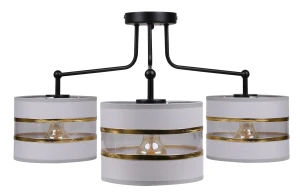 Andy lampa wisząca czarny 3x40w e27 abażur szary+złoty 33-00514 Candellux