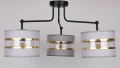 Andy lampa wisząca czarny 3x40w e27 abażur szary+złoty 33-00514 Candellux