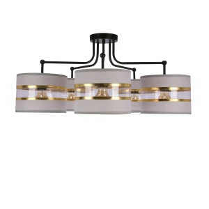 Andy lampa wisząca czarny 5x40w e27 abażur szary+złoty 35-00521 Candellux