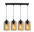 Bistro lampa wisząca czarny 4x40w e27 klosz brązowy 34-00552 Candellux