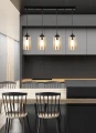Bistro lampa wisząca czarny 4x40w e27 klosz brązowy 34-00552 Candellux