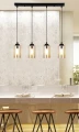 Bistro lampa wisząca czarny 4x40w e27 klosz brązowy 34-00552 Candellux