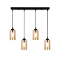 Bistro lampa wisząca czarny 4x40w e27 klosz brązowy 34-00552 Candellux