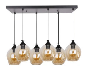 Aspa lampa wisząca czarny 6x40w e27 klosz brązowy 36-00620 Candellux