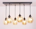 Aspa lampa wisząca czarny 6x40w e27 klosz brązowy 36-00620 Candellux
