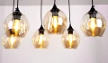 Aspa lampa wisząca czarny 6x40w e27 klosz brązowy 36-00620 Candellux