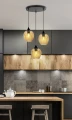 Aspa lampa wisząca czarny talerz 3x40w e27 klosz brązowy 33-00613 Candellux