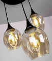 Aspa lampa wisząca czarny talerz 3x40w e27 klosz brązowy 33-00613 Candellux
