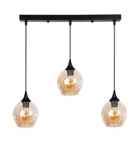 Aspa lampa wisząca czarny 3x40w e27 klosz brązowy 33-00606 Candellux