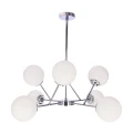 BELWEDER lampa wisząca sufitowa 8x40W E14 chromowana oprawa biały klosz elegancka klasyczna do salonu jadalni sypialni żyrandol błyszczący 38-39866 Candellux