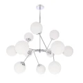 BELWEDER lampa wisząca sufitowa 12x40W E14 chromowana oprawa biały klosz żyrandol elegancki klasyczny glamour do salonu jadalni dużych wnętrz 30-39828 Candellux