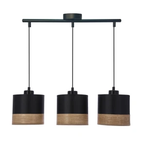 Porto lampa wisząca czarny 3x60w e27 abażur czarny+brązowy 33-17611 Candellux