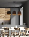 Porto lampa wisząca czarny 3x60w e27 abażur czarny+brązowy 33-17611 Candellux