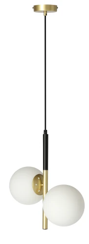Duo lampa wisząca czarny matowy+złoty 2x15w e14 klosz biały 32-01269 Candellux