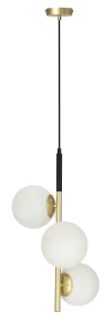 Duo lampa wisząca czarny matowy+złoty 3x15w e14 klosz biały 33-01276 Candellux
