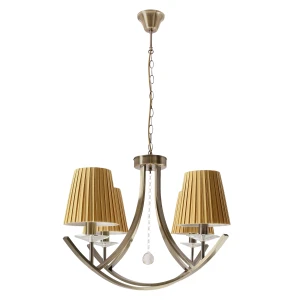 VITORIA lampa wisząca sufitowa 4x40W E14 patynowa oprawa miodowe abażury klasyczna elegancka do salonu jadalni sypialni vintage styl rustykalny 34-44884 Candellux