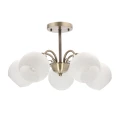 NESTOR Lampa wisząca patynowy 5x40W E27 klosz biały 35-34960 Candellux