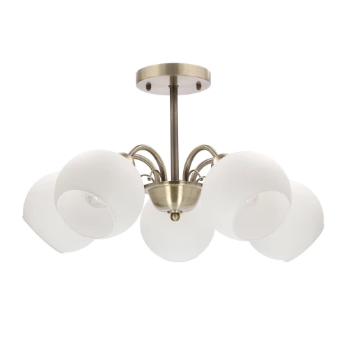 NESTOR Lampa wisząca patynowy 5x40W E27 klosz biały 35-34960 Candellux