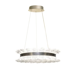 TOLOSA lampa wisząca satyna nikiel 30W LED 3000, 4500,6500K kryształki bezbarwne 32-54005 Candellux
