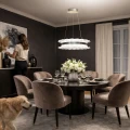 TOLOSA lampa wisząca satyna nikiel 30W LED 3000, 4500,6500K kryształki bezbarwne 32-54005 Candellux