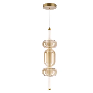 KELLY lampa wisząca złoty 8W LED 2700K klosz 3 x bursztynowy 31-54562 Candellux