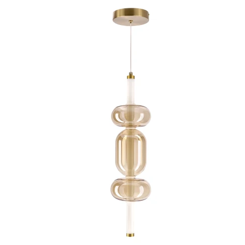 KELLY lampa wisząca złoty 8W LED 2700K klosz 3 x bursztynowy 31-54562 Candellux